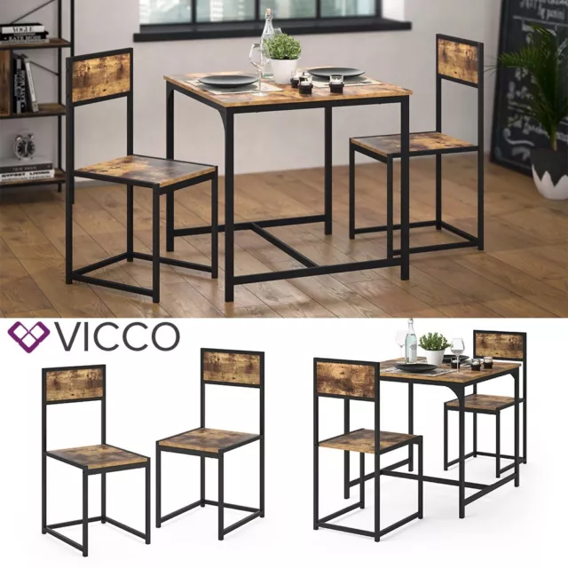 Sedia da soggiorno da cucina sedia effetto legno antico Fyrk set da 2 Vicco