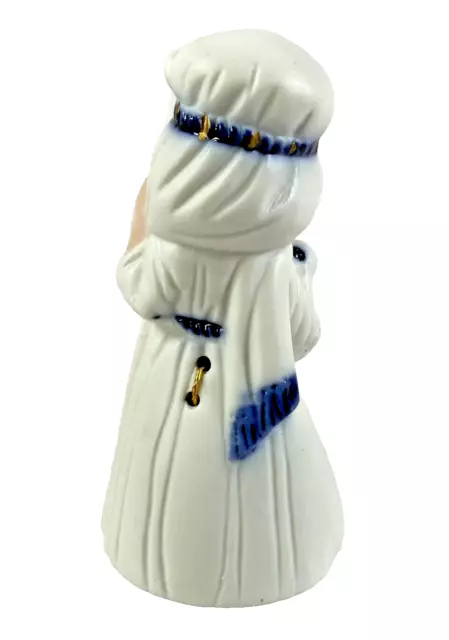 Porcelain JASCO Royal Majestic Bell Shepherd and Lamb with Candle 4" 3