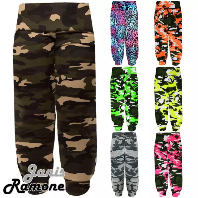 Girls Printed Alibaba Leggings Kids Army Camouflage Baggy Harem Trousers Pants