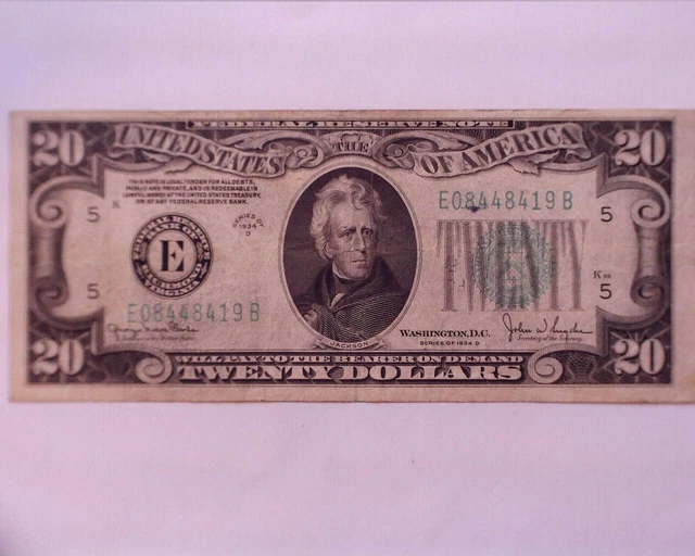 1934D $20 Federal Reserve note RICHMOND * Nice Collector Note. **