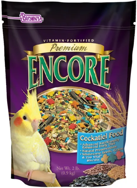 F.M. Brown'S Encore Premium Cockatiel Bird Food, 2-Pound