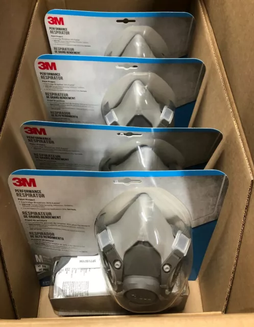 4 Pieces - 3M Project Respirator Reusable 1/2 Face Multi-Purpose, Size Medium