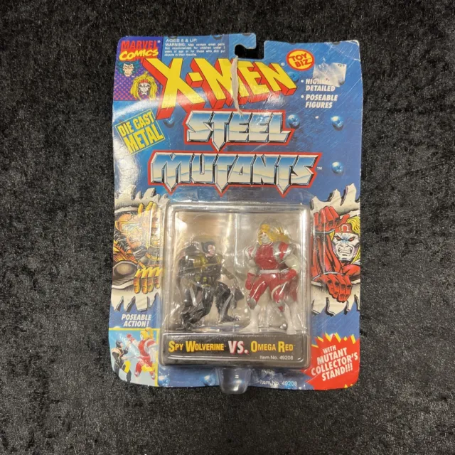 1994 Toy Biz X-Men Steel Mutants Spy Wolverine vs Omega Red Metal Action Figures