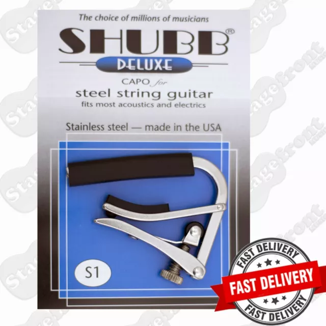 Shubb S1 Deluxe Capo High Quality Stainless Steel For Acoustic Guitar