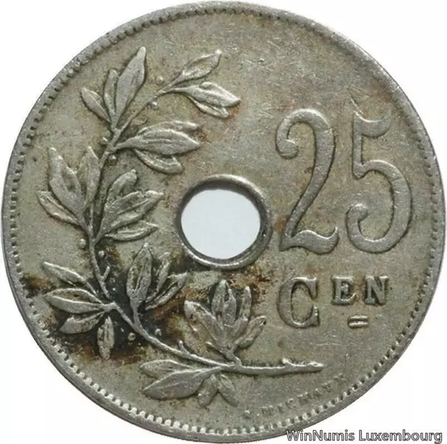 G0101 Belgique 25 Centimes Albert Ier type Michaux 1928 NL Légende