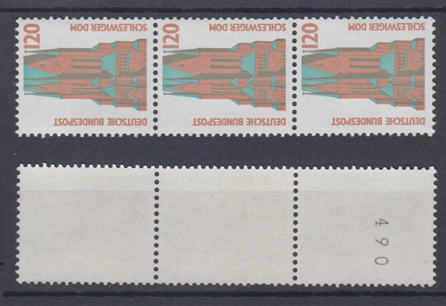 Bund 1375 RM 3er Streifen mit gerader Nummer SWK 120 Pf postfrisch
