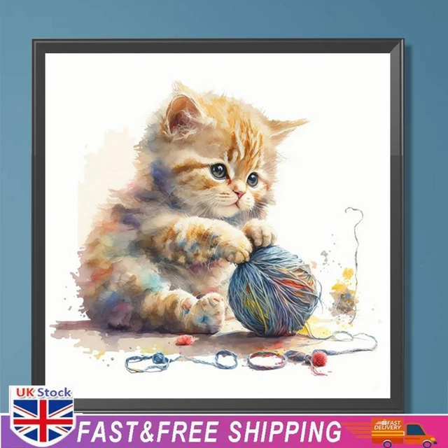 5D DIY Full Round Drill Diamond Painting Cat Kit Home Decoration Art Craft(2)