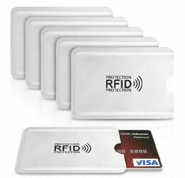 5 étui carte bancaire bleue sans contact anti piratage RFID protection 2024