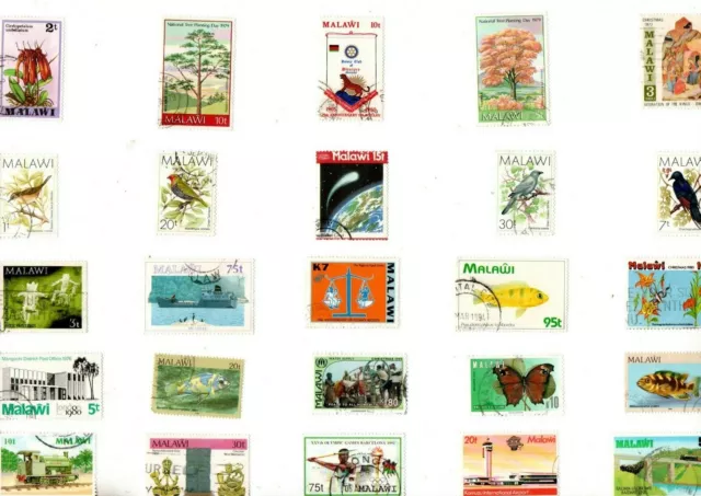 A Mix Of 25 Different Good/Fine Used Commemorative Stamps From Malawi