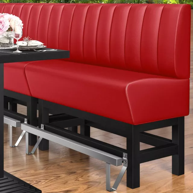 MIAMI | Gastro Hochbank | B:H 180 x 133 cm | Rot | Gestreift | Leder | Bistro...