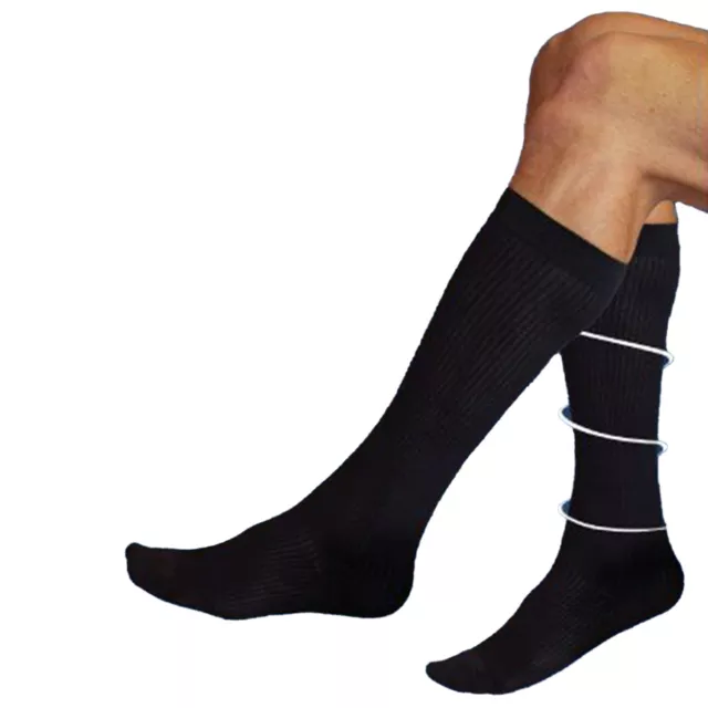 Knee High Compression Socks Mens 15-20 mmHg Work Running Travel Flight Socks Men