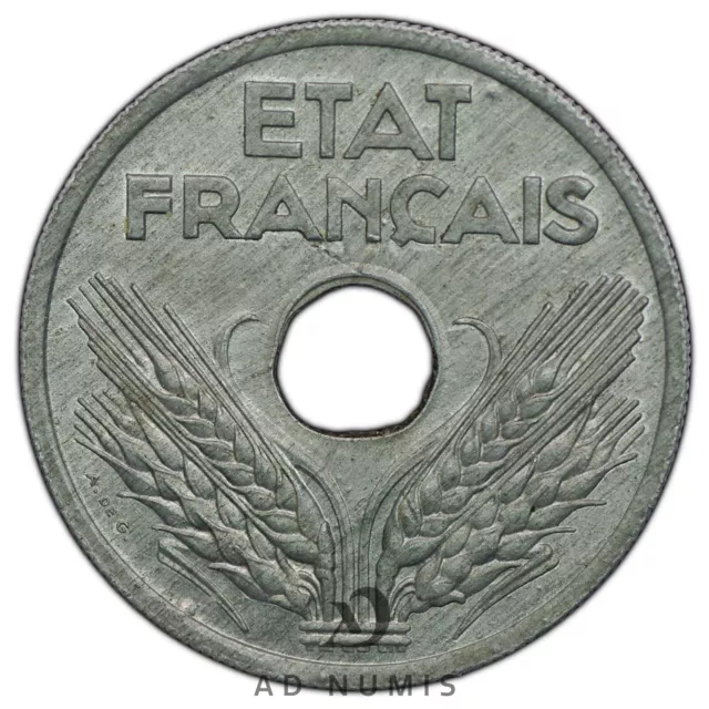 Frankreich Zwanzig centimes 1941 etat français AU + Zink münze Francaise