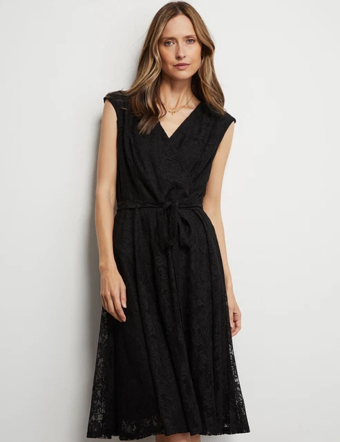 LIZ JORDAN WRAP Dress Size 16 Black Lurex Crossover V Ruched Long