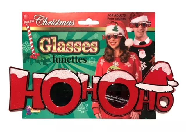 Funny HO HO HO GLASSES Santa Claus Red Sunglasses Mask Adult Christmas Shade Eye