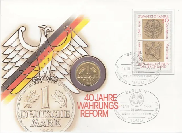 Numisbrief Germany 40 Years Currency Reform 1988