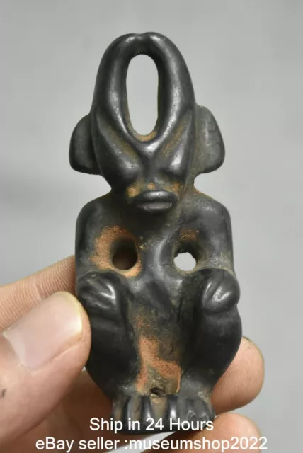3.2 " Old Chinese Hongshan Culture Dynasty Sun God Figure Amulet Pendant
