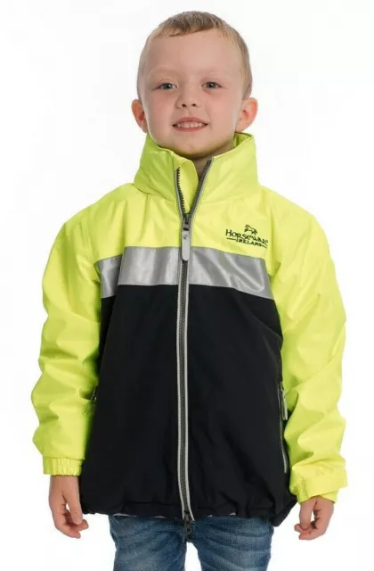 Horseware Kids Neon Corrib Jacket Waterproof Highly Fluorescent Yellow 3-12years