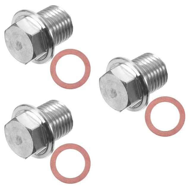 3PCS OIL DRAIN Plug Drain Nut Bolt Replacement Oil Drain Plug