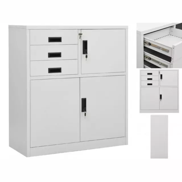 Büroschrank Hellgrau 90x40x102 Cm Stahl