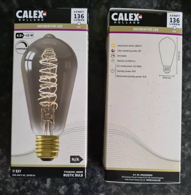 Calex Stars 1.5W E27 LED Non-Dimmable Tinted Globe Bulb, Gold