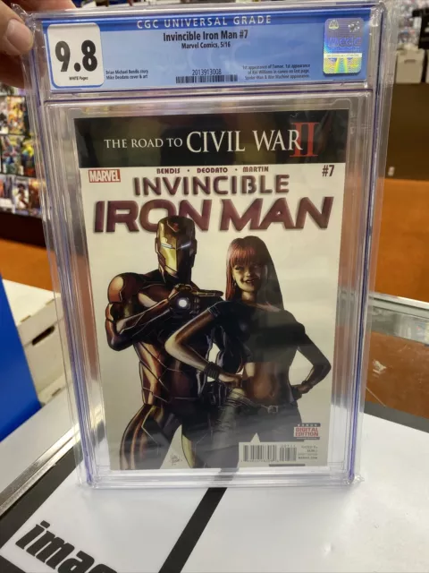 Invincible Iron Man # 7 Marvel 2016 1st Cameo Appearance Riri Williams CGC 9.8