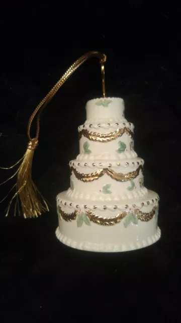 Ornement Lenox 2007 notre 1er gâteau de mariage de Noël ensemble 3