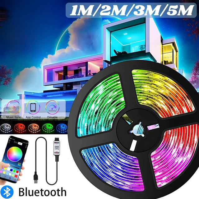 LED STRIP LIGHTS NEW RGB USB IP65 Waterproof 60-300 Bluetooth 5V / 1M ...