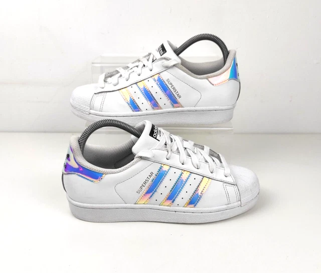ADIDAS SUPERSTAR IRIDESCENT Pearl White Black Size 5 4.00 PicClick UK