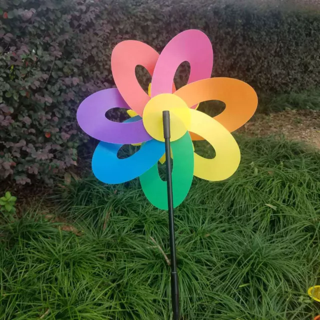 1 Set String Pinwheel Colorful Wear Resistant Diy Rainbow Flower Pinwheel Decor