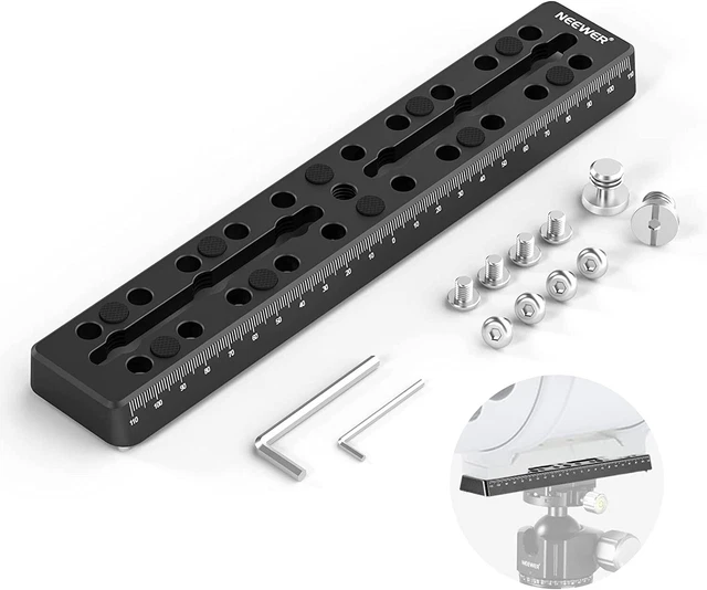 "Sillines de placa de montaje de metal con barra de riel estilo Vixen de 9""/230 mm M6 1/4, 3/8"