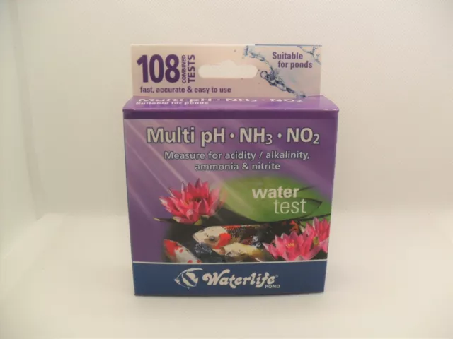 Waterlife Pond Water Test Kit - Nitrite, pH and Ammonia Koi Fish. 108 tests.