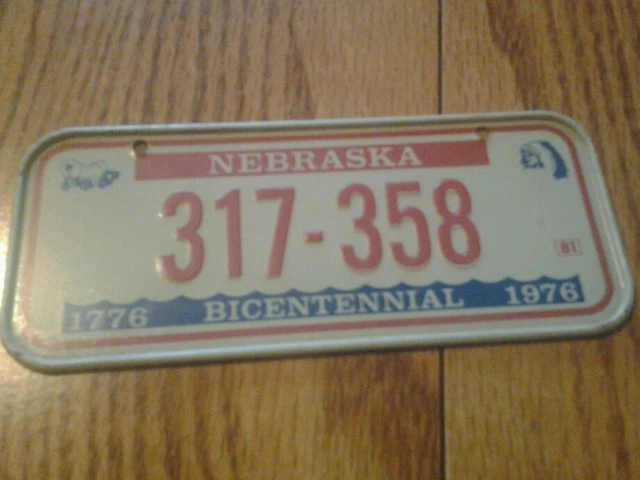 Vintage Miniature Bicycle License Plate Cereal Premium Nebraska 81