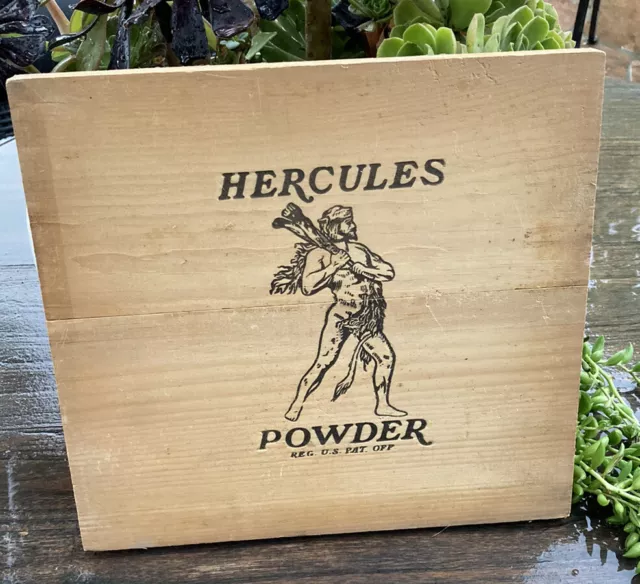 Vintage Hercules Powder Explosives  Wooden Box Side