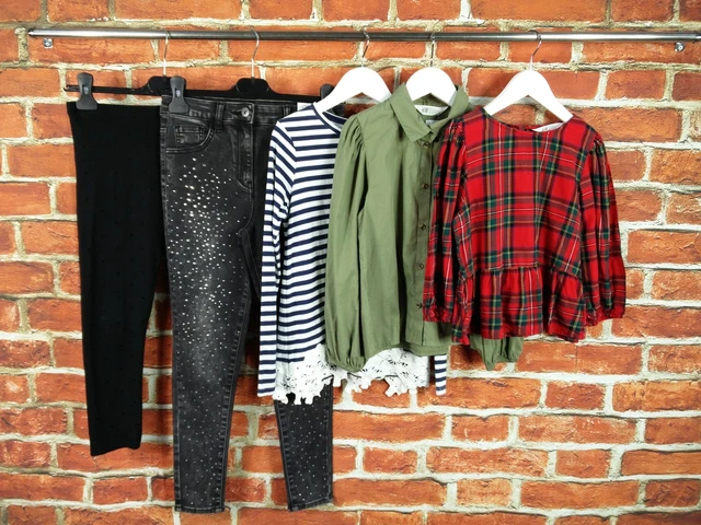 Girls Bundle Age 9-10 Years M&S Next H&M Etc Jeans Leggings T-Shirt Tartan 140Cm