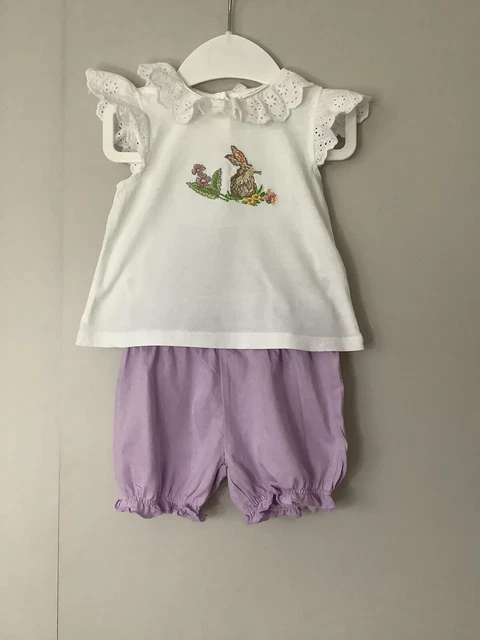 Abito top coniglietto e pantaloncini a bolle per bambine età successiva 0-3 mesi