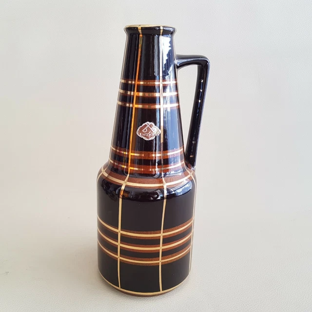 Carafe pichet en céramique vintage DB HOHR Germany marron et doré