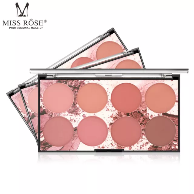 Miss Rose 8 Colors Blush Palette Natural Matte Long Lasting Makeup Cosmetic 3