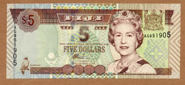FIJI - 5 DOLLARS - ND2002 - PREFIX AG - P105a - UNCIRCULATED