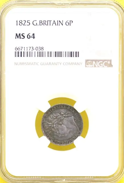 1825 Sixpence NGC MS64  George IV
