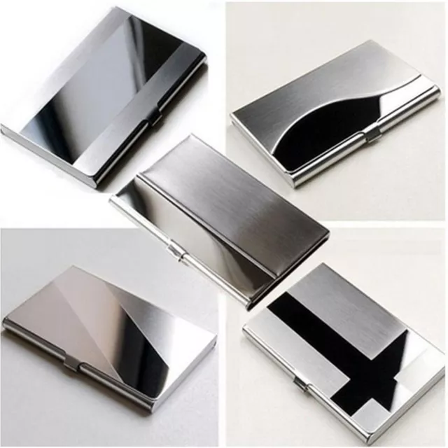 Fine Stainless Steel Pocket Name Credit ID Business Card Holder Box Metal Case S
