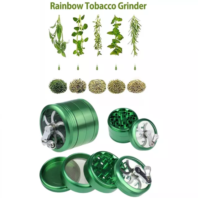 4 Layer Metal Herbal Grinder Manual Hand Grinders Spice Crusher Cigarette TooYB