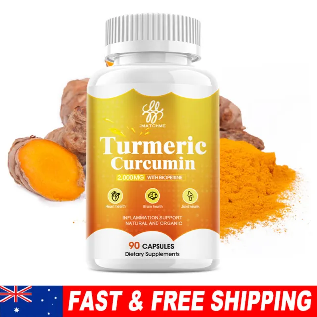 Turmeric 95% Curcumin &Black Pepper-90 Pills Extra Strength Joint Support 2000mg