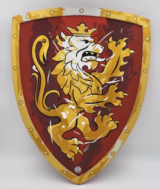 LIONTOUCH Medieval Foam Toy Shield 17.5" x 13.5" w/ Strap Handles Red & Gold