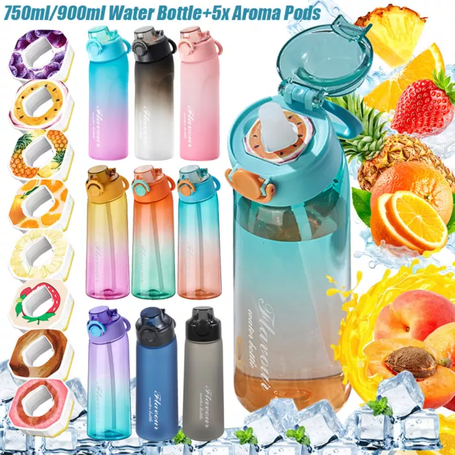 750/900Ml Air Water Bottle with 7 Fruit Pods Included. Flavoured Water Bottle Up