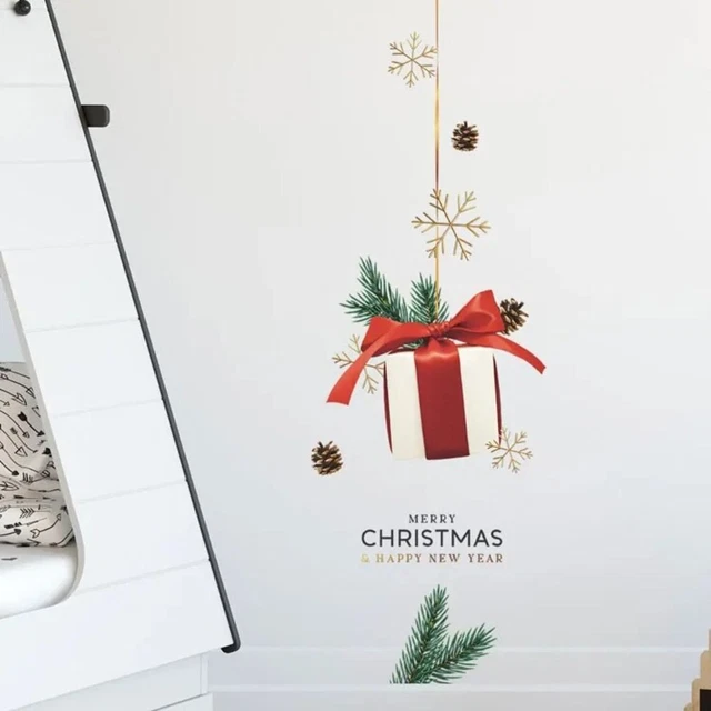 Cartoon Xmas Door Window Stickers PVC Christmas DIY Decal  Festival Decor