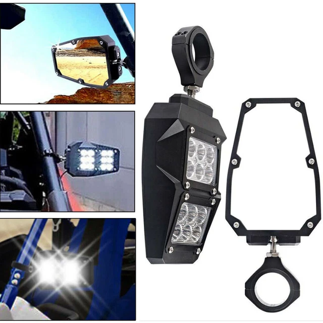 Specchietto retrovisore 1,5-2" nero moto adatto per Polaris Ranger RZR S