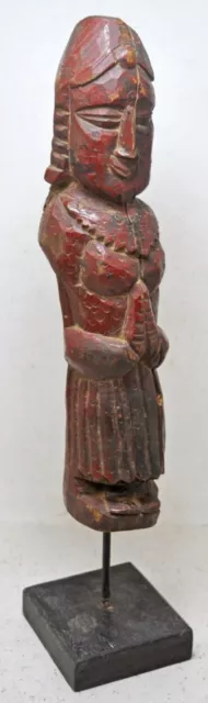 Antique Wooden Large Goddess Gangaur Idol Figurine Original Old Fine Hand Carved