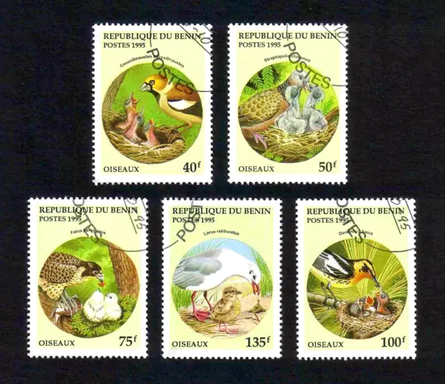 Benin 1995 Birds & their Young short set of 5 values used