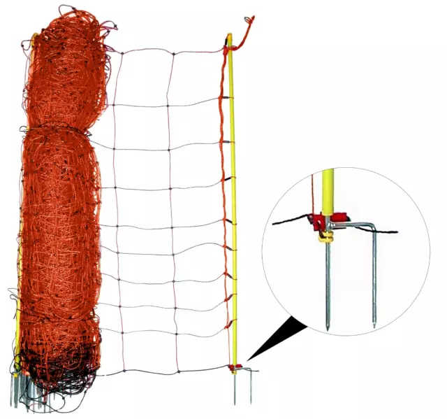 Schafnetz Schafzaun 90cm oder 106cm 2Spitz 50m Orange Hundezaun Hundenetz