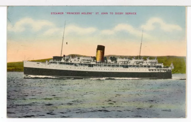 S. S. PRINCESS HELENE Canadian Pacific Railway, St. John - Digby 1940s Postcard
